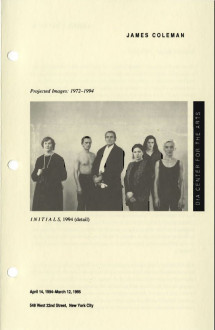 Coleman, James, Projected Images 1972-1994 brochure cover