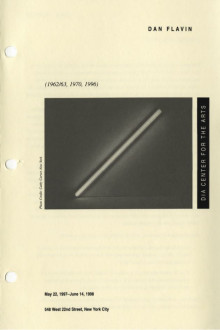 Flavin, Dan, (1962-63, 1970, 1996) brochure cover