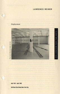 Weiner, Lawrence , Displacement brochure cover